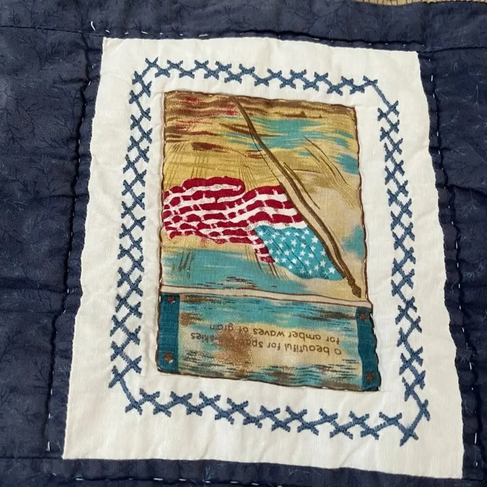 Vintage JCPenney's Home Collection Quilt Freedom Flag Patriotic 84